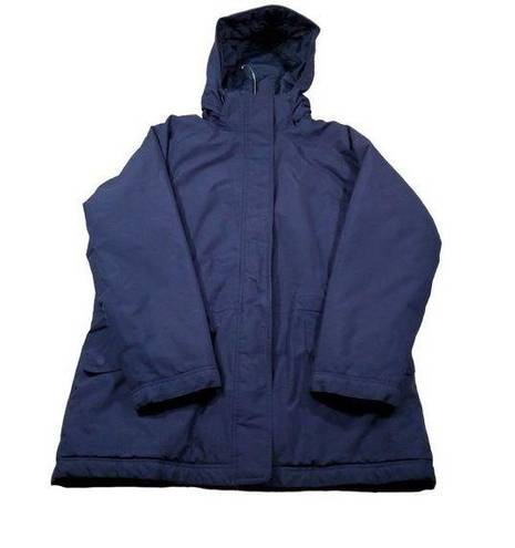 L.L.Bean READ  Women’s Blue Thinsulate Double Zipper Hooded Coat Jacket Medium