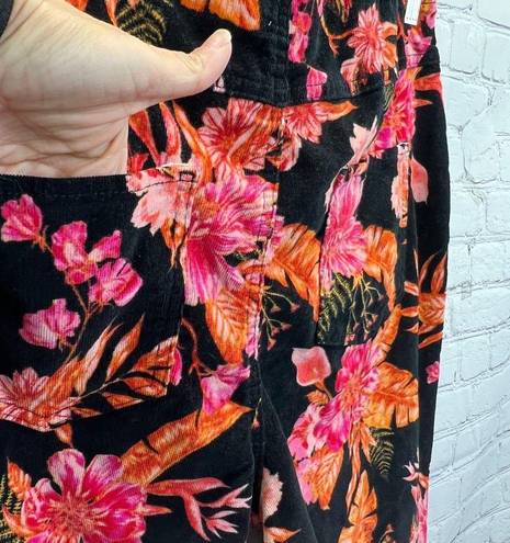 No Bo  Corduroy Floral Pants Size XL No Boundaries High Rise Flare Leg Cropped