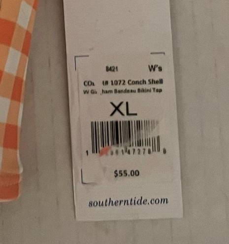 Southern Tide  Swim Top Conch Shell Gingham Bandeau Bikini Top Sz XL NWT w/Straps