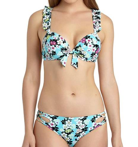 California Waves  Womens Floral Strappy Swim Bottom ONLY NWT