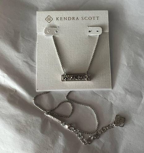 Kendra Scott Leanor Platinum Drusy Bar Necklace