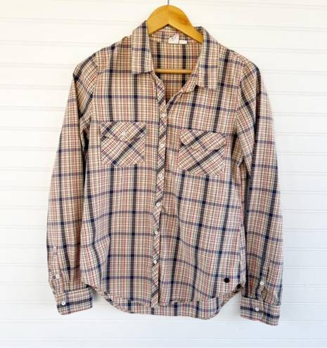 Roxy  Tan Plaid Button Shirt