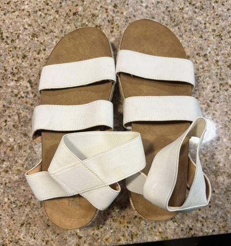 White Espadrille Platform Sandals Size 7