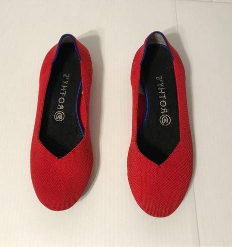 Rothy's Rothy’s red round toe flat shoes women size 8.5 W