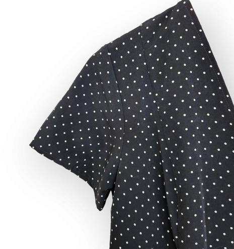 Basic Editions  Vintage Black Polka Dot Wrap Dress 8