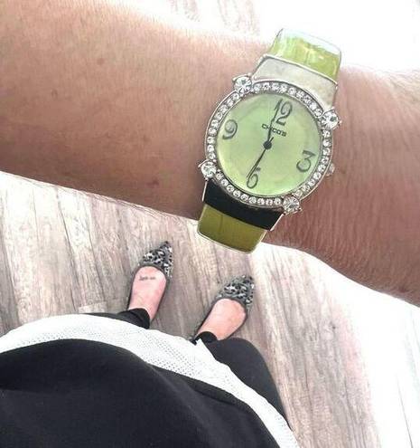 Chico's Chico’s Chartreuse Band Rhinestone Watch