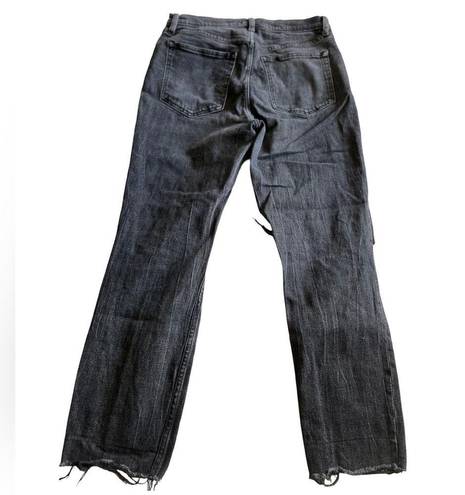 Abercrombie & Fitch Ultra High Rise Distressed Black Mom Jeans