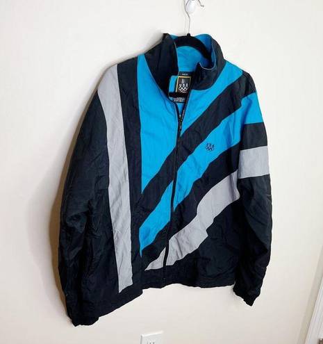 JC Penny Vintage 90s USA Olympics Windbreaker Jacket Size L  Lined Colorblock