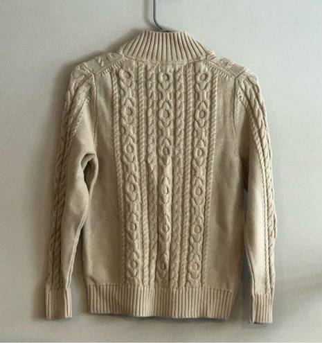 L.L.Bean  Zip Up Sweater Women’s Size Medium Cream Color