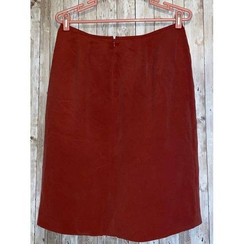 Dress Barn Travis Ayers for  Rust Color Silk Lined Pencil Skirt Size 10