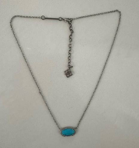 Kendra Scott  Elisa Turquoise Blue Magnesite
Pendant and Silver Necklace