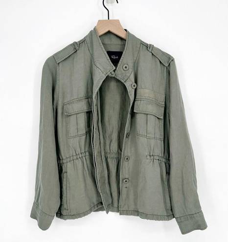 Rails  Sahara Utility Jacket Button Front Lyocell Linen in Sage Green Women's S