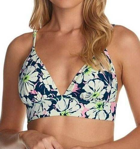 Raisin's  In Bloom Anya Tropical Floral Tie Back Bikini Top Size Large NEW