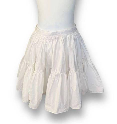 Juicy Couture Y2K  Skirt White Tiered Mini Prairie Coastal Cowgirl Cotton Size 6