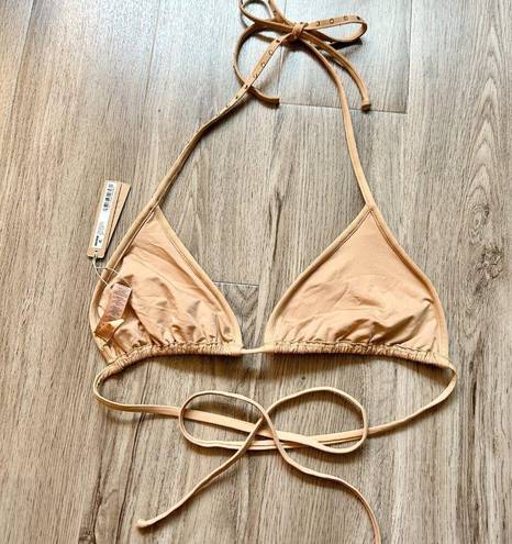 SKIMS  Rhinestone Swim Triangle Bikini Top in Ochre Size 3X NWT