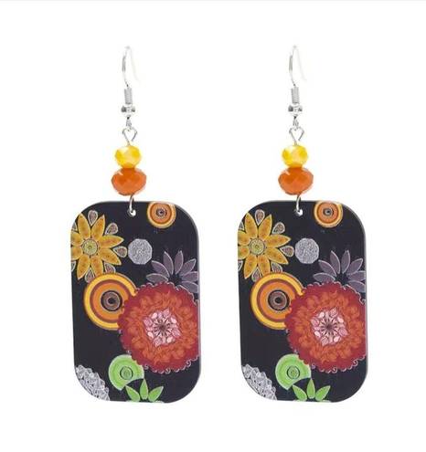 Daisy Exquisite Sunflower &‎  Pattern Dangle Earrings Bohemian Elegant Sty…