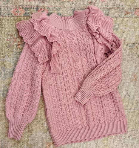 Listicle Dusty Pink Ruffle Sweater