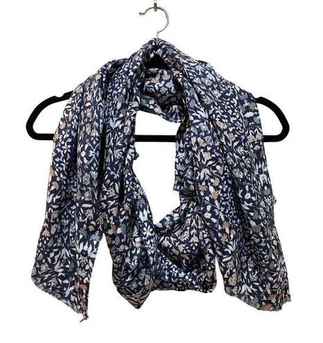 Tory Burch  Floral Scarf Navy Blue