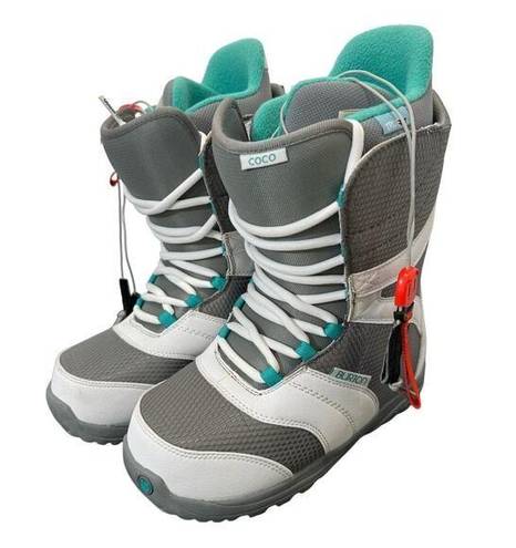 Burtons Coco Women's Snowboard Boots Size 8 White Mint Green Cushioned