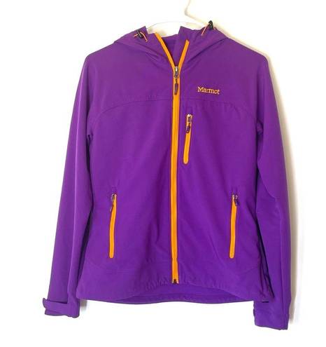 Marmot  Purple M3 Tempo Soft-Shell Hooded Zip Jacket Size Small