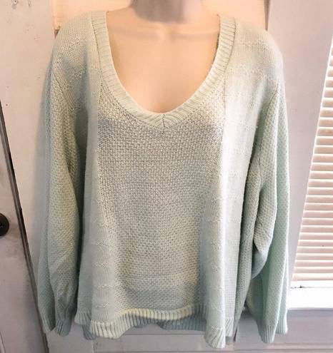 Torrid V-neck midi pullover mint green sweater size 3X