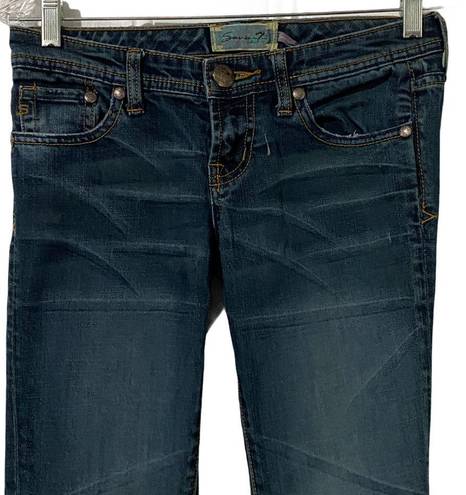 Seven7  Distressed Straight Leg Jeans Low Rise Medium Rinse Women's Sz 25