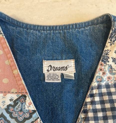 VINTAGE Denim Patchwork Vest Blue