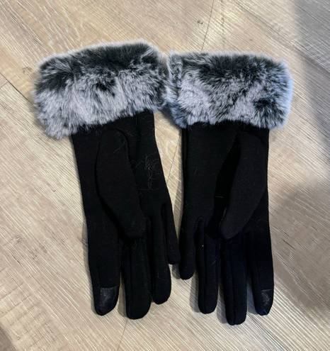 Black Fur Gloves