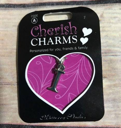 Cherish  Charms I Monogram Initial Bracelet Charm NEW NWT Silvertone