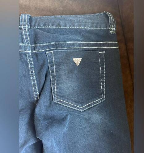 Guess Los Angeles Wide Leg  Dark Low Waist Blue Jeans Sz 29