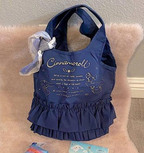 Sanrio Cinnamoroll Navy blue & gold frilly bag, card holder & change purse