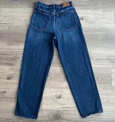 Madewell  Baggy Straight Jeans Dark Worn Indigo Hemp Cotton 28 Waist EUC $98