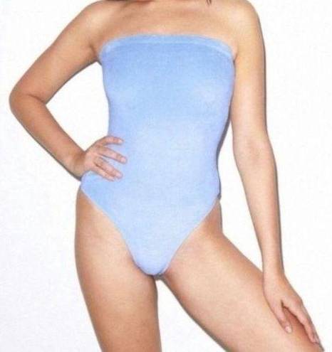 American Apparel NEW  Light Blue Velvet Bodysuit