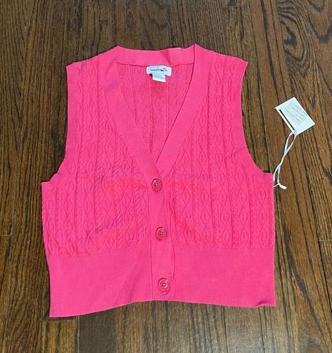 Pink Cropped Sweater Vest Size L