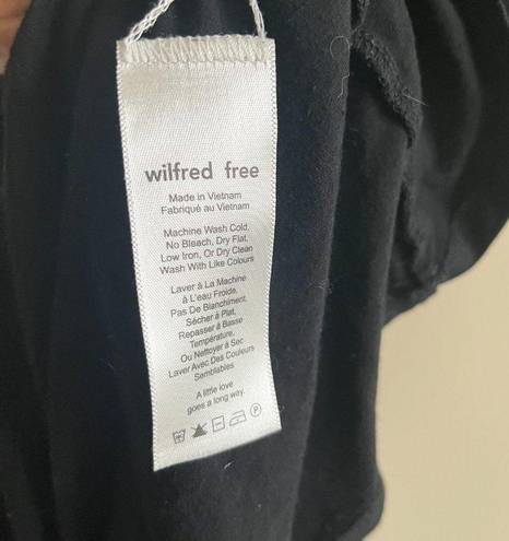 Wilfred Free  Aritzia Black Bair T-Shirt Dress Tie Front Wrap Short Sleeve Size S