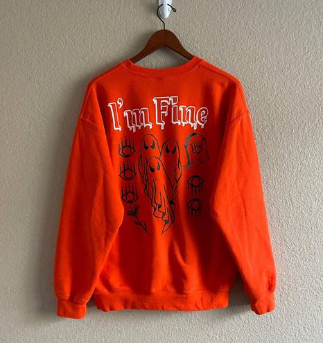 Gildan Orange ‘I’m Fine’ Crewneck