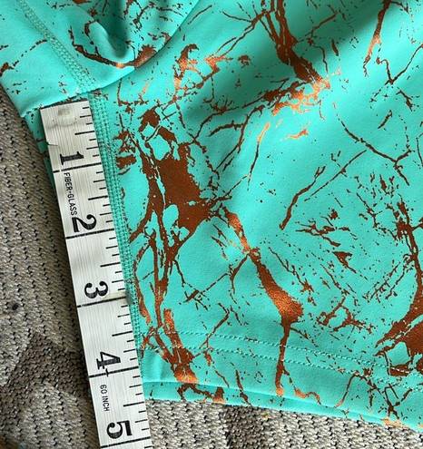 Zyia  BANDED TURQUOISE MARBLE HUSTLE SHORTS