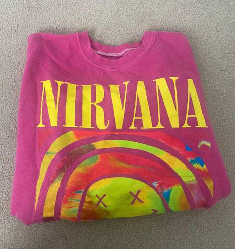 Urban Outfitters nirvana pink sweatshirt 