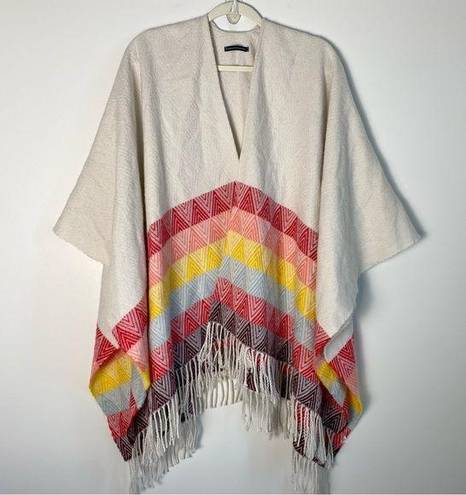 American Eagle  AE Shawl Poncho Southwestern Multicolor OS One Size Fringe Soft