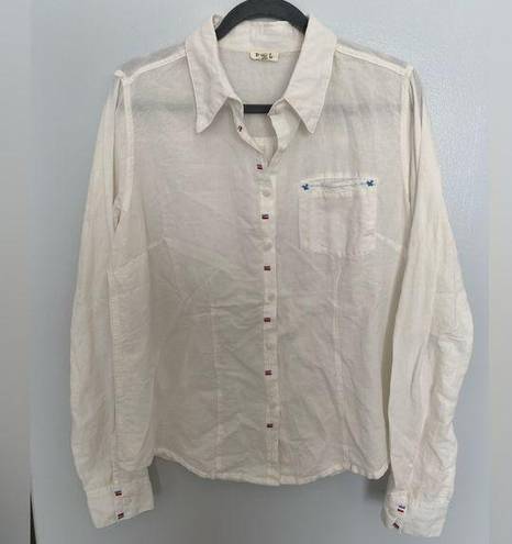 POL  Button Down Collared Shirt Size Large