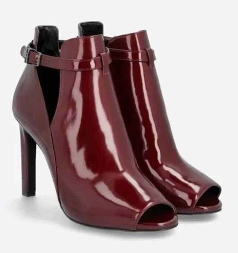 Michael Kors Michael  Lawson Open Toe Bootie Burgundy Size 6.5 New Womens