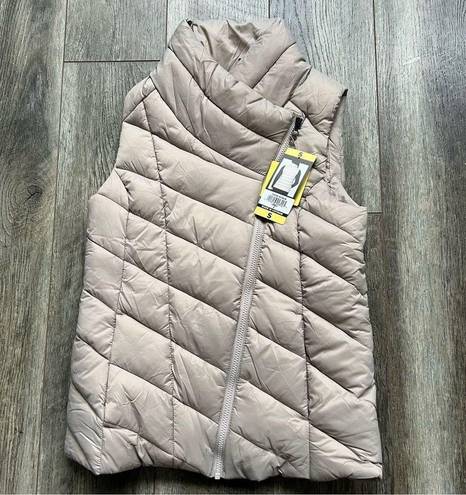 Nicole Miller  Original Vest Quilted Lightweight Size Small Cream Beige NWT