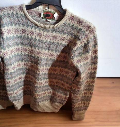 Boston Traders , ladies size small new wool, sweaters, tan with green and Brown