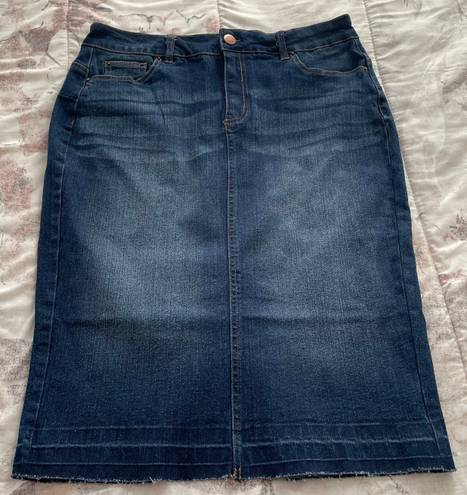 Labijou NWT  Blue Knee Length Pencil Jean Skirt, size 3X Plus