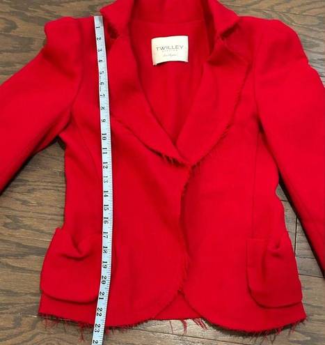 Edge TWILLEY ATELIER Raw- Open Front Jacket Crimson Red Size 6