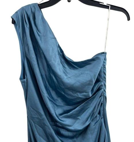 Elliatt  Cassini Dress One Shoulder Midi Satin Blue Large