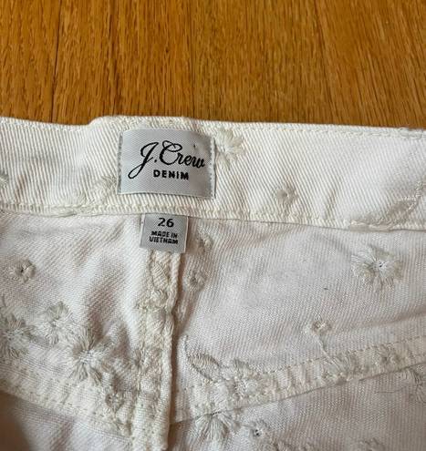 J.Crew  White Floral Jeans