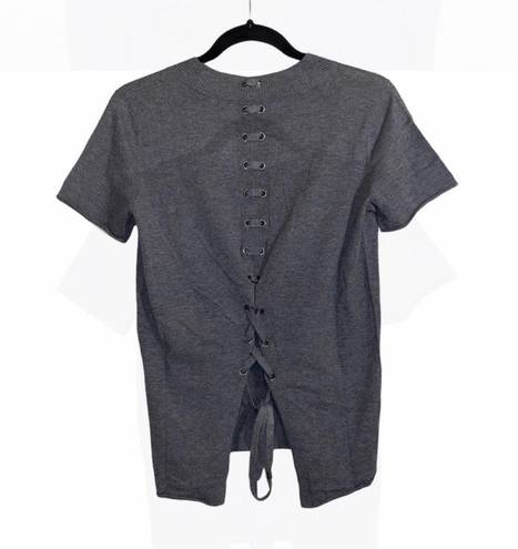 n:philanthropy 🆕 NWT | Graves Lace Up Back Short Sleeve Sweater | Silk Blend