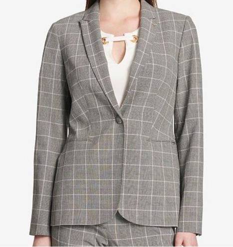 Tommy Hilfiger Plaid Blazer in Gray Size 12