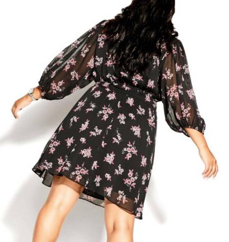 City Chic  Dress Ditsy Bloom Dress in Dusty Ditsy Sz 20 NWT Black & Pink Floral